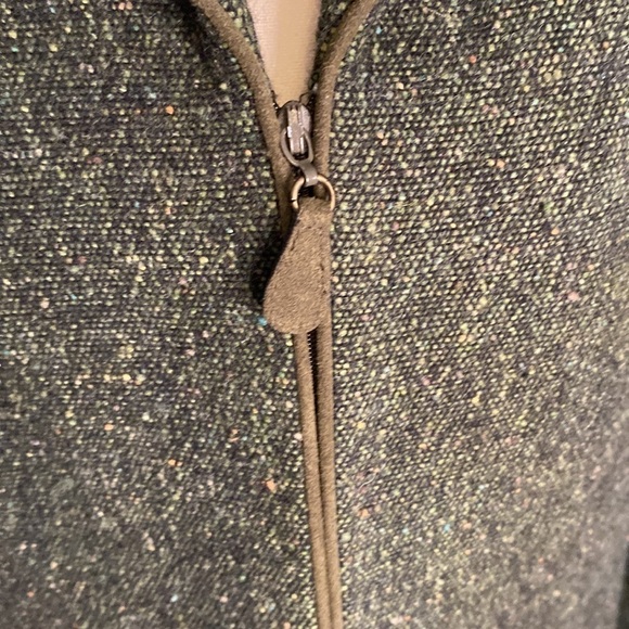 Kasper & Company Green Tweed Wool Blend Zip Up Fall Jacket Size 12 - Picture 8 of 15